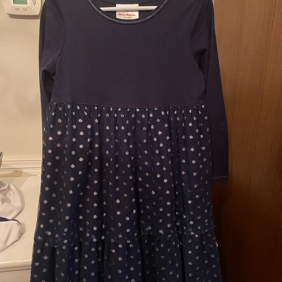 Hanna Andersson Navy and Silver Tulle Dot Twirl Dress - Picture 3 of 7